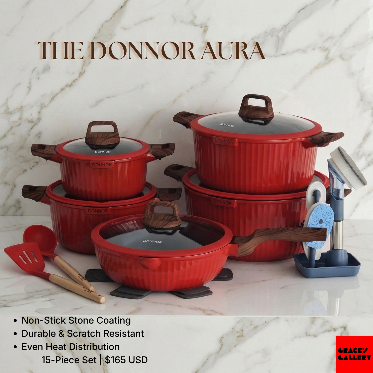 Donnor: Aura 15pc Cookware