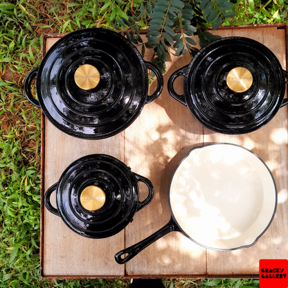 Leopard 7-Piece Enameled Cast Iron Cookware Set