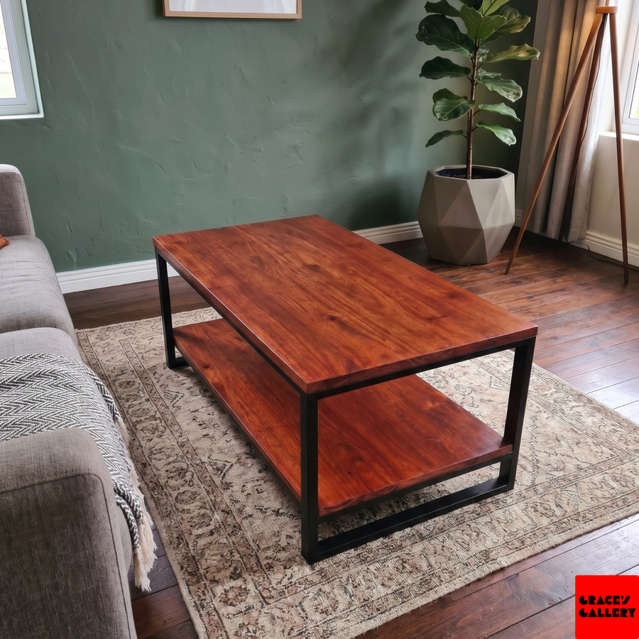Modern Industrial Pine Coffee Table