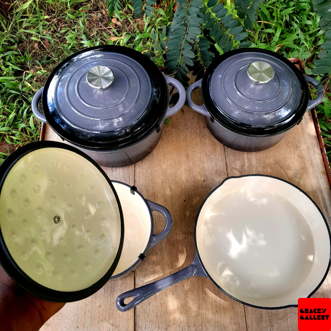 Leopard 7-Piece Enameled Cast Iron Cookware Set