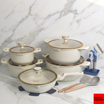 Donnor: Vera 15-Piece Granite Cookware Set [plus 1 Free frying pan]