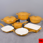 Leopard 11-Piece Enameled Cast Iron Cookware Set