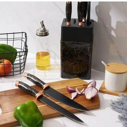 7pc Knife Block + Sharpener