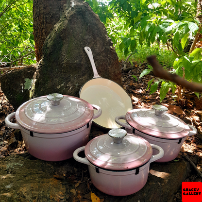 Leopard 7-Piece Enameled Cast Iron Cookware Set
