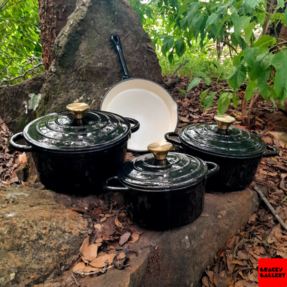 Leopard 7-Piece Enameled Cast Iron Cookware Set