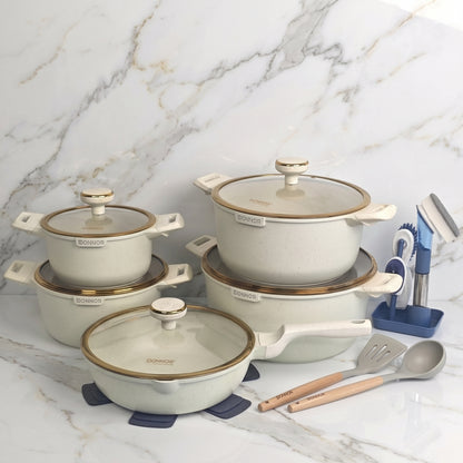 Donnor: Vera 15-Piece Granite Cookware Set [plus 1 Free frying pan]