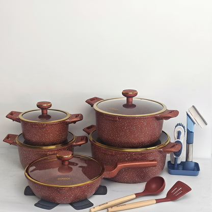 Donnor: Vera 15-Piece Granite Cookware Set [plus 1 Free frying pan]