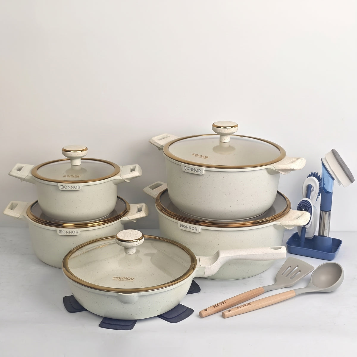 Donnor: Vera 15-Piece Granite Cookware Set [plus 1 Free frying pan]