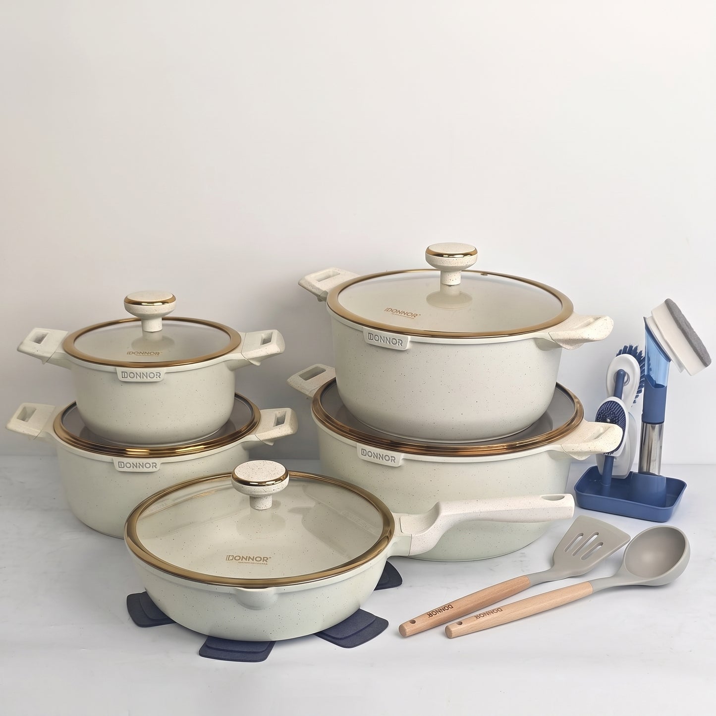 Donnor: Vera 15-Piece Granite Cookware Set [plus 1 Free frying pan]