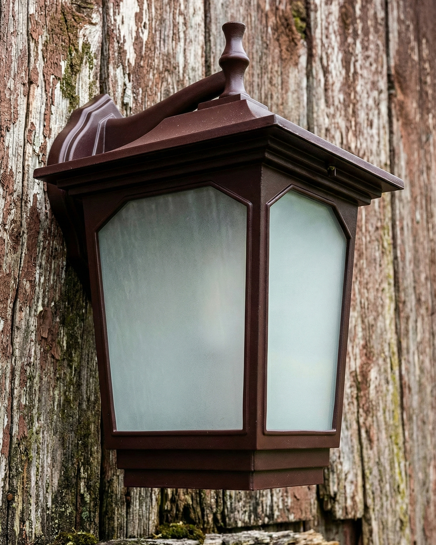 W-913 Classic Coffee Outdoor Wall Lantern – Elegant Frosted Glass Sconce