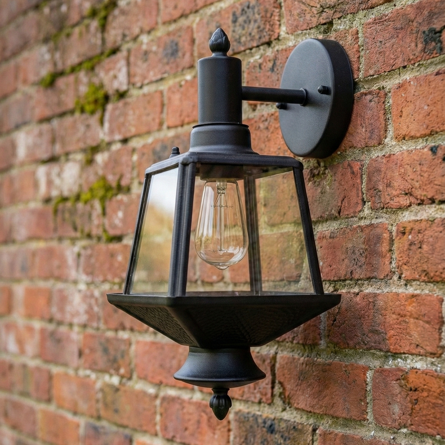 12625/1 Black Tapered Outdoor Wall Lantern