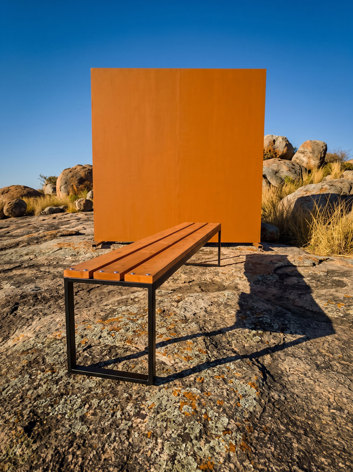 Minimalist Slat Wood Bench