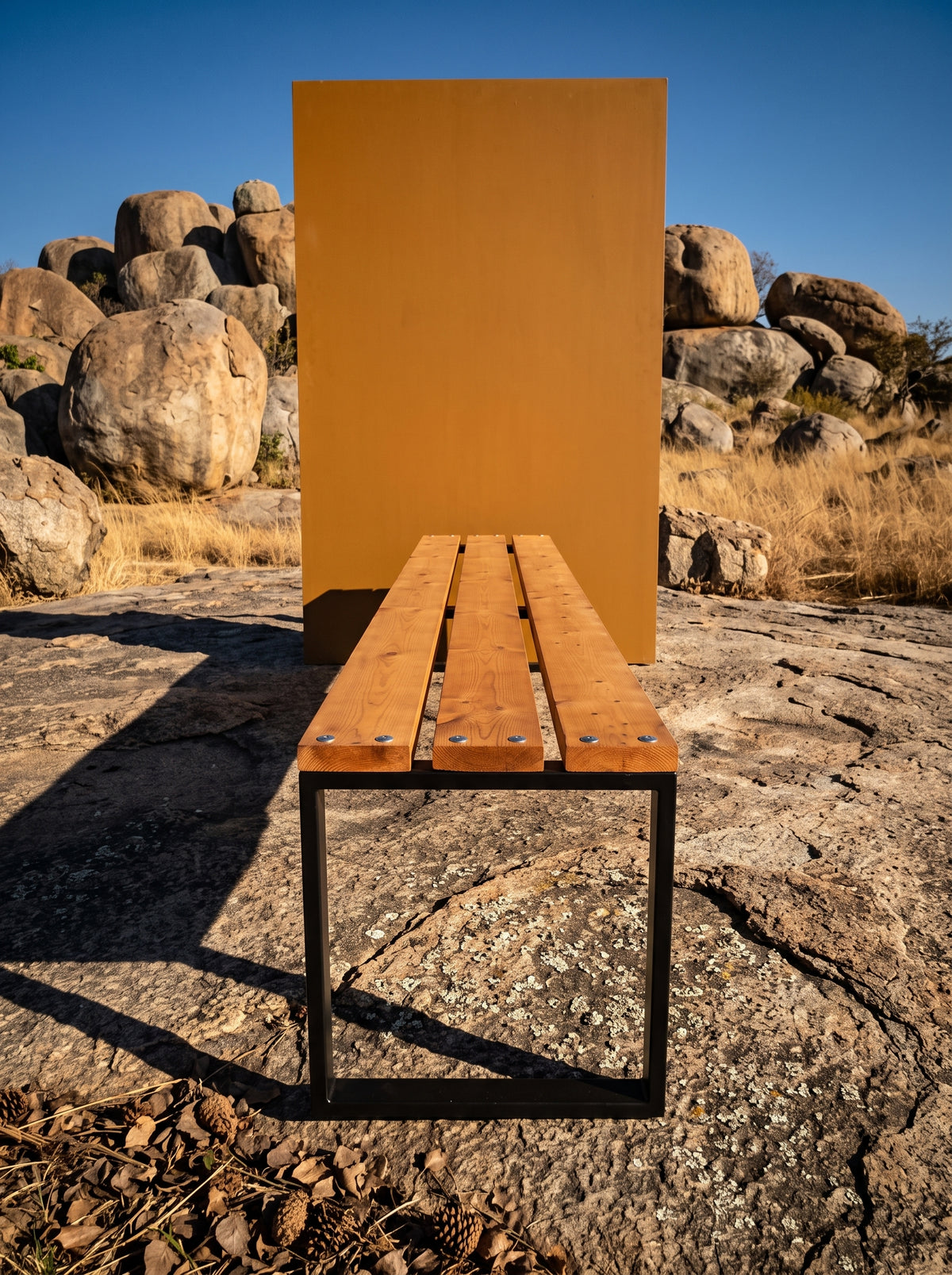 Minimalist Slat Wood Bench