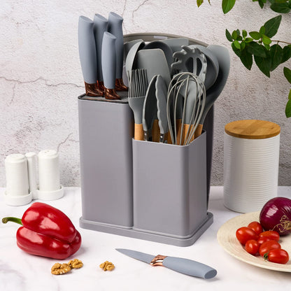 19pc Silicon Knife and Spoon Set