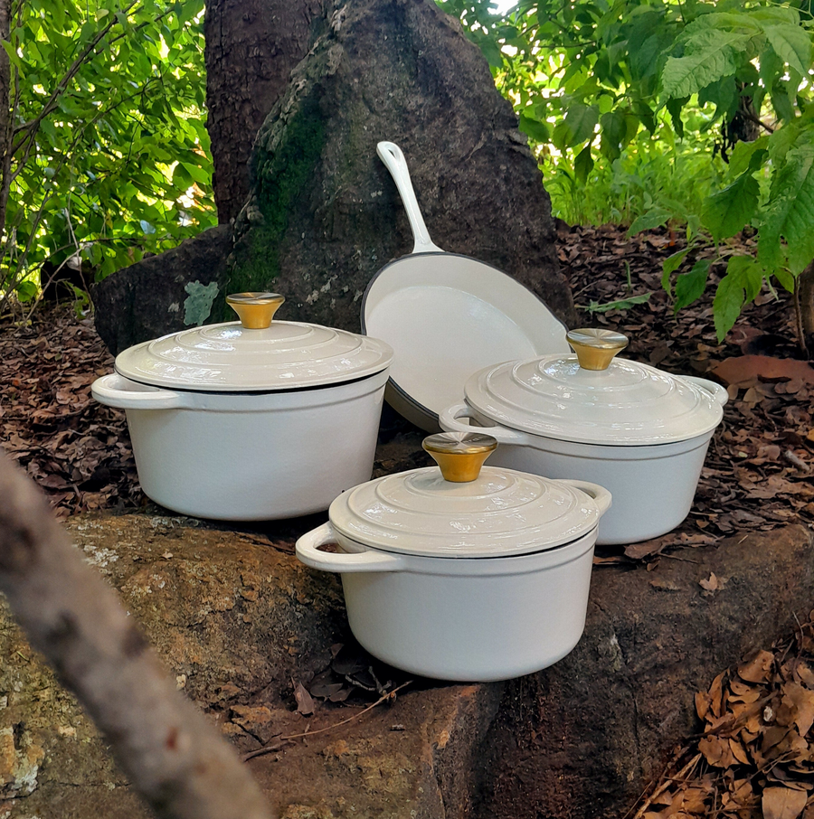 Leopard 7-Piece Enameled Cast Iron Cookware Set