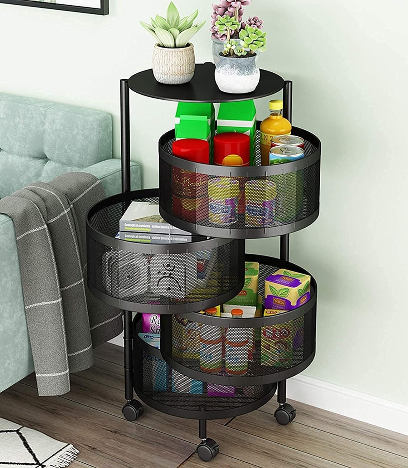 Multi-Tier Rolling Vegetable Basket