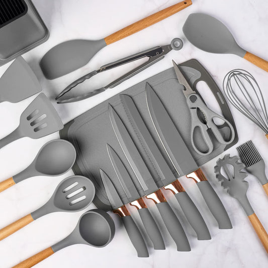 19pc Silicon Knife and Spoon Set